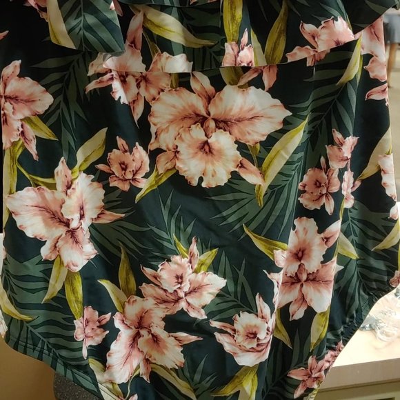 Women's One Piece Swimsuit High Coverage Floral - Picture 5 of 9